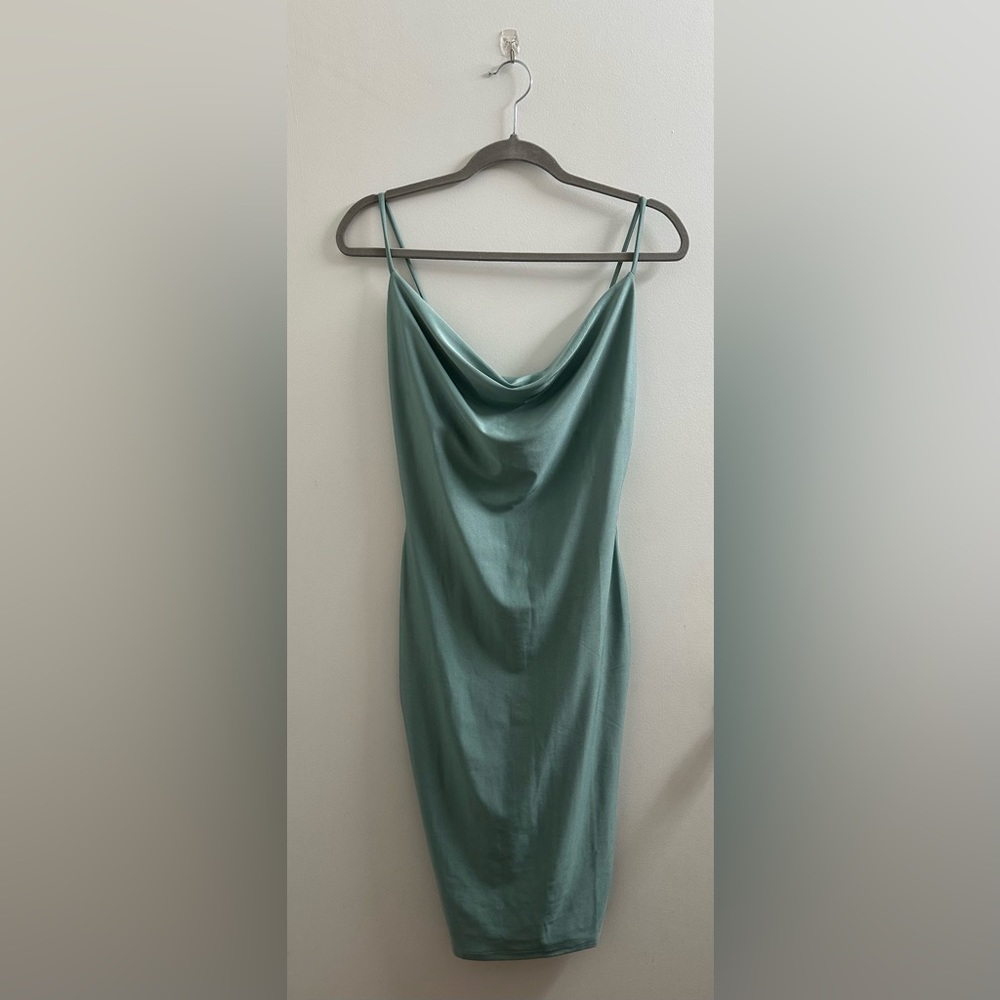 NWT Iris Dress Los Angeles Satin blue green party dress|Juniors  Medium|